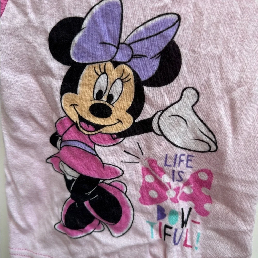 Disney 2T Minnie Mouse Girls Pink Short Sleeve Pajama Top T-Shirt